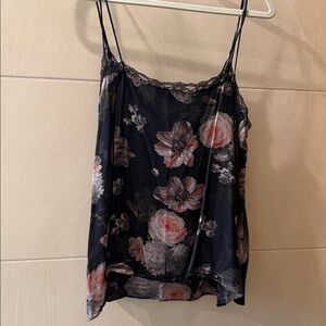 All Saints Black Floral Camisole
